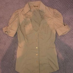 Khaki sexy collared shirt